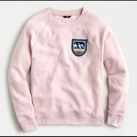 J. Crew Tops - J CREW Embroidered Vintage Ski Patch Sweatshirt XS